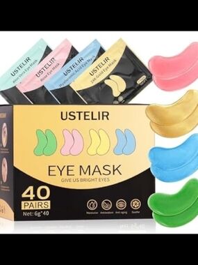 Hydrating Eye Mask Set - Pink, Gold, Blue, Green